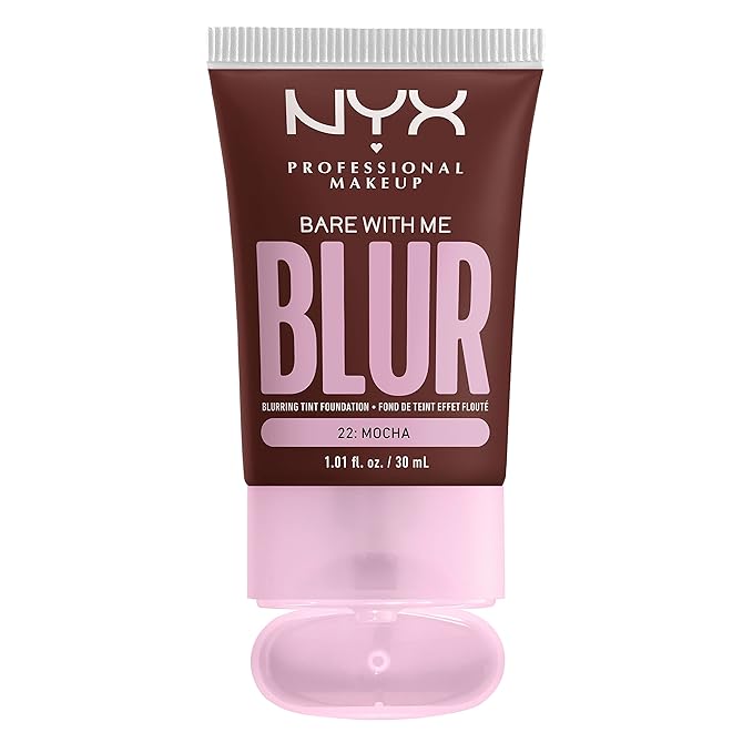 NYX PROFESSIONAL MAKEUP Bare With Me Blur Skin Tint Foundation Make Up with Matcha, Glycerin & Niacinamide - Mocha-BrightBean Baby