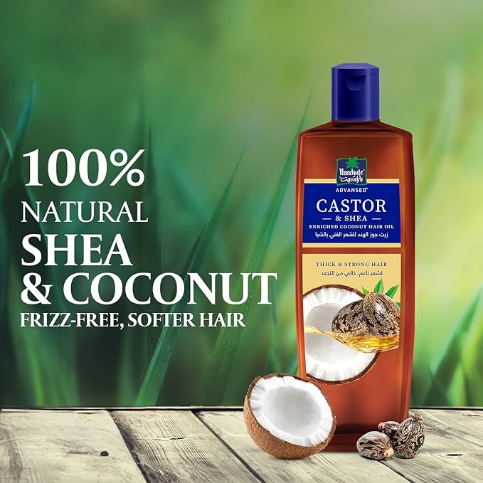 Parachute Advansed Castor & Shea Hair Oil with Coconut| Castor Hair Oil| 10x Stronger Hair| For Thick, Soft & Nourished Hair| 10.1 Fl.oz.-BrightBean Baby