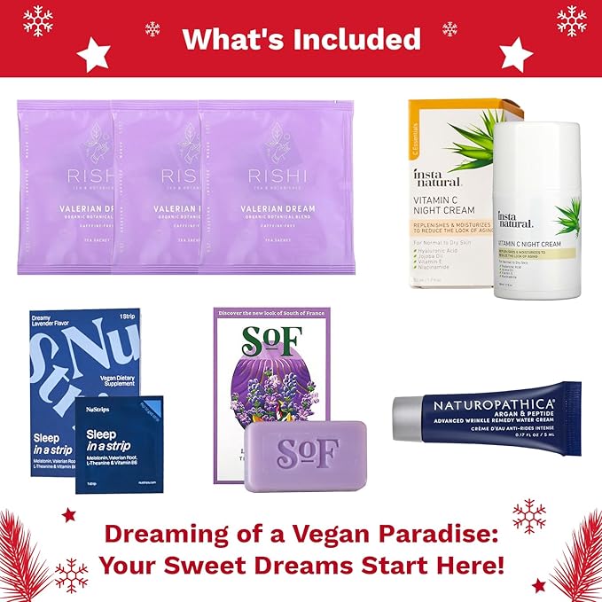 Sweet Dreams Bag - Dreambox Night Time Beauty Set Collection Kit w Night Cream, Tea and Lavander Soap - Skin Care Collection for Vegan Lovers - Great Christmas Gift for Her, Women-BrightBean Baby