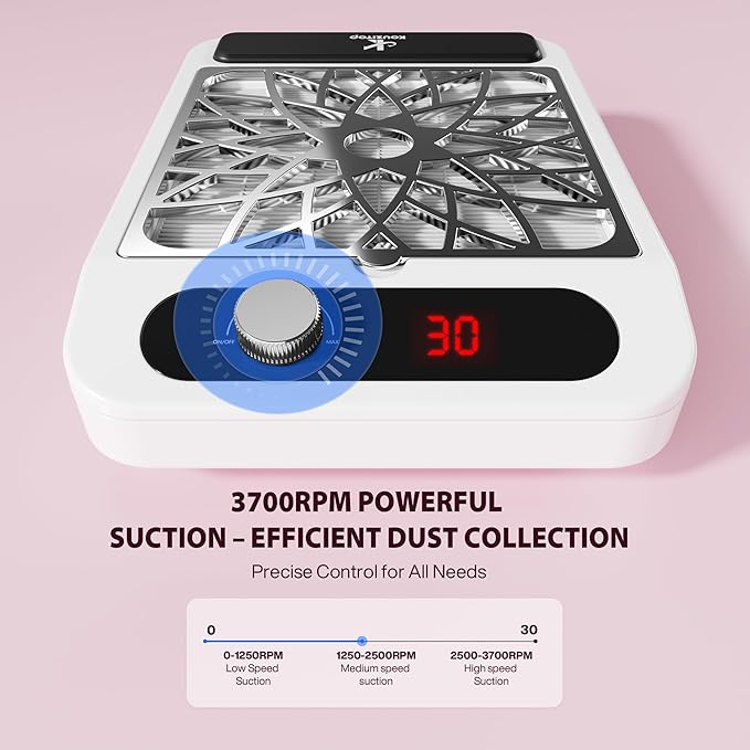 Nail Dust Collector for Nail Techs,Compact & Quiet Vacuum Fan Dust Collector with Reusable Filter, Powerful Dust Suction Machine,Nail Tech Must Haves for Gel Polish,Pedicures,Salon & Home Use-BrightBean Baby