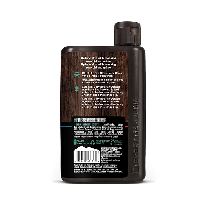Every Man Jack Body Wash Variety Box - Includes Four Body Washes with Clean Ingredients & Incredible Scents - Round Out His Routine with Sandalwood, Cedarwood, Juniper Sage, & Sea Salt Body Washes-BrightBean Baby