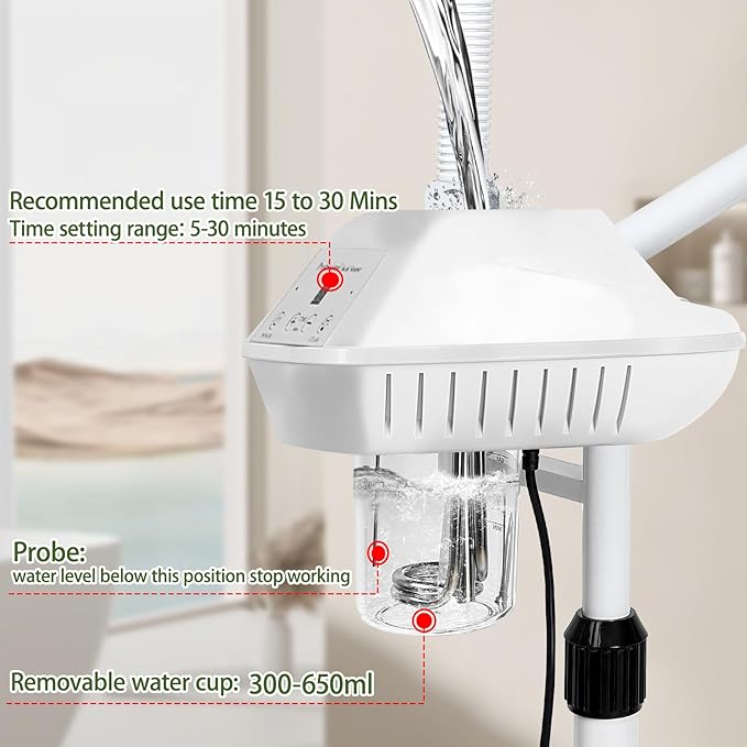 Professional Facial Steamer for Deep Hydration,2in1 Ozone Face Steamer with 5X Magnifying Lamp,Suitable for Home Use or Beauty Spa Deep Cleansing and Hydration-BrightBean Baby