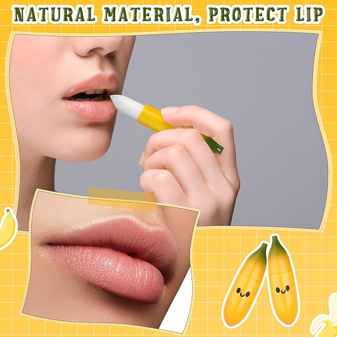 50 Pcs Employee Appreciation Gifts Bulk Banana Lip Balms Staff Appreciation Gift Bulk Lip Balm Gift Set Thank You Gift Lip Care Cream for Coworker Teacher Nurse Women Friend Baby Shower Favors-BrightBean Baby