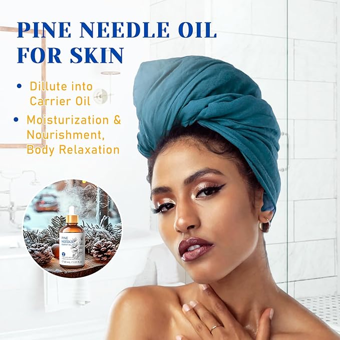HIQILI Pine Needle Essential Oil, Strong Fresh Woody Fragrance for Better Breath Used with Aromatherapy Diffuser, Soap Candle Making Scent, DIY Perfume, Beard Shave and Cleaning Spray - 30ml-BrightBean Baby