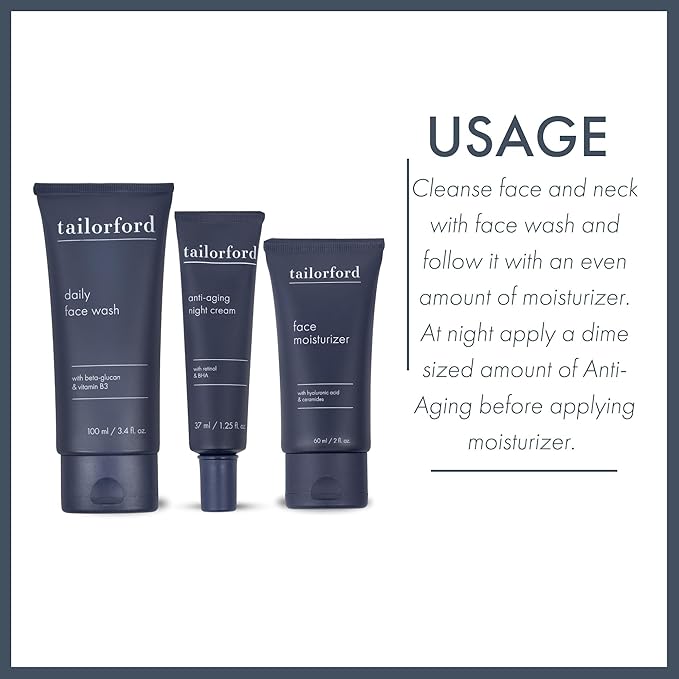 Unisex 3 Step Skin Care Routine including Face Wash, Moisturizer and Night Cream, Skin Care Set for Men and Women, Travel Size-BrightBean Baby