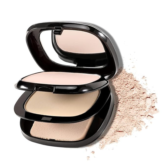Boobeen 2 Layers Setting Pressed Powder Makeup Oil Control Setting Powder Foundation Pressed Face Powder Compact Long-Lasting Matte Finishing Powder, Light Shade Powder Flawless Lightweight-BrightBean Baby
