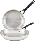 KitchenAid 5-Ply Stainless Steel Frying Pan Set - 8.25" & 10" (Polished)