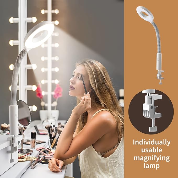 Winado 2 in 1 Facial Steamer with 5X Magnification Light, Deep Cleaning for Personal Skin Care, Beautician Steamer Professional Humidifier Facial Spa Mist Steam for Home & Beauty Salon, White-BrightBean Baby