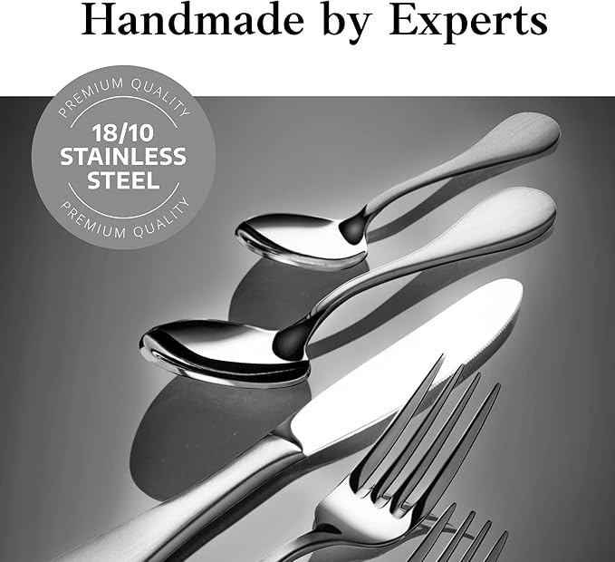 Artaste Rain 18/10 Stainless Steel (Silver (Set of 6), Espresso Spoon (4.85-Inch))