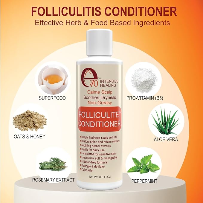 Folliculitis Treatment Hair Conditioner | Moisturize Sensitive Skin, Itchy, Dry Scalp & Damaged Hair Repair | Herbal Extracts for Soft, Shiny Hair | Gentle Color-Safe Detangling Solution-BrightBean Baby