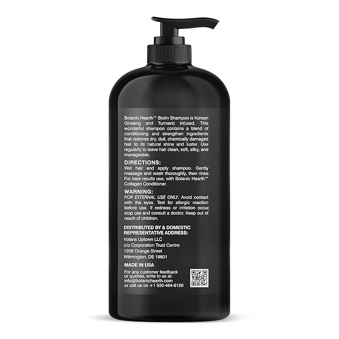 Botanic Hearth Biotin Shampoo | Infused With Korean Ginseng & Turmeric For Stronger, Thicker | Looking Hair | Sulfate & Paraben Free | 16 Fl. Oz-BrightBean Baby
