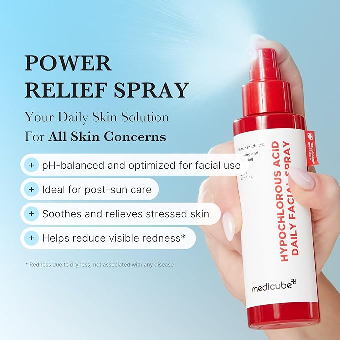 medicube Power Soothing Spray | Hypochlorous Acid Spray For All Skin Types, Delicate Skin | Daily Skin Solution & Post-Sun Care | HOCI Facial Mist for Soothing & Calming | Korean Skincare | 4.22 fl.oz-BrightBean Baby