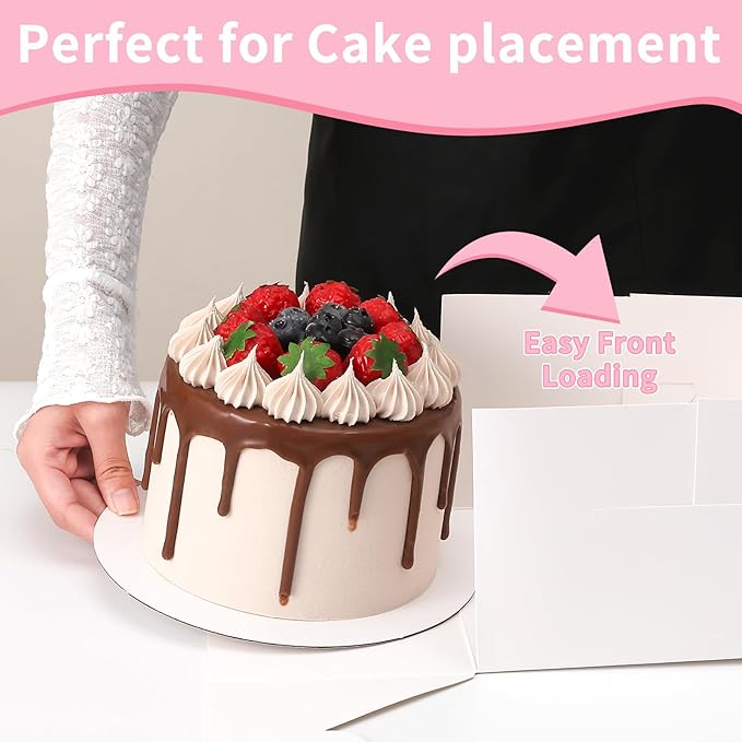 28Packs 7x7x5 Inch Small Cake Boxes, White Bakery Boxes with Window, bento cake boxes for Pastries, Cookies,Birthday Party, Valentine's Day Cajas Pasteles.(White, 775inch/28pcs)