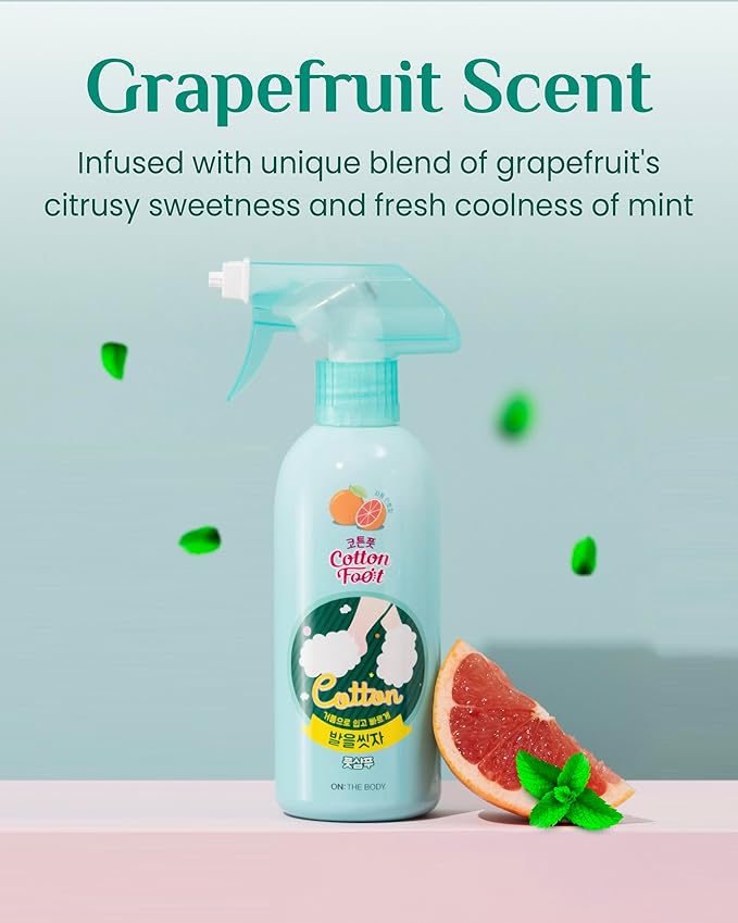 Cotton Foot - Foot Shampoo Soap (Grapefruit, 13fl oz) - Refreshing Cleanse Spray, Deodorizing Foot Care Wash. Foaming Wash, Easy to Use-BrightBean Baby