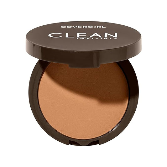 Covergirl Clean Invisible Pressed Powder, Lightweight, Breathable, Vegan Formula, Warm Nude 158, 0.38oz-BrightBean Baby