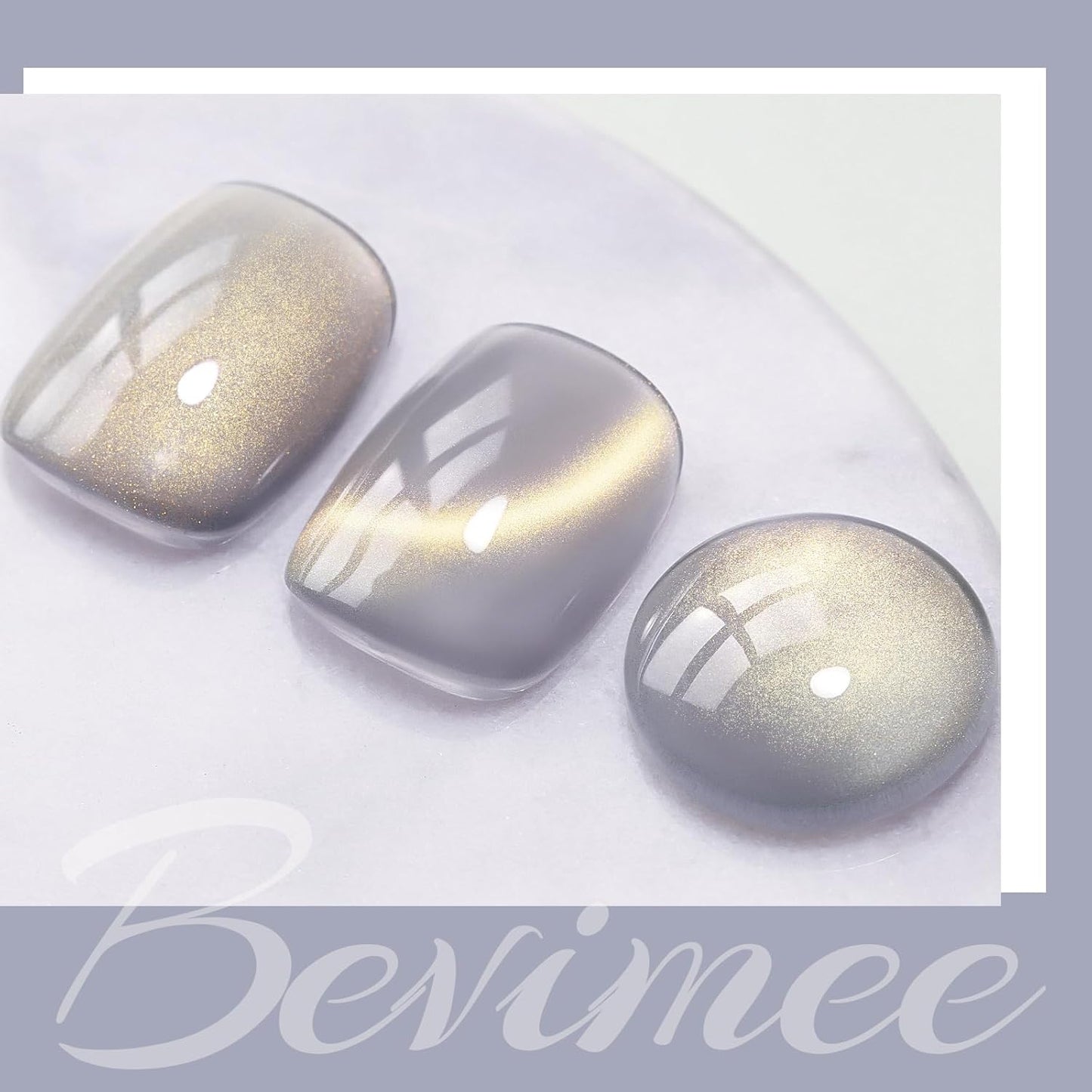 Cat Eye Gel Polish Silver Glass Jelly Magnetic Nail Polish Gel Smoothie Glitter Gloss Shine Holographic Color Velvet UV Gel Polish For Nail Art Manicure DIY At Home 12ml-BrightBean Baby