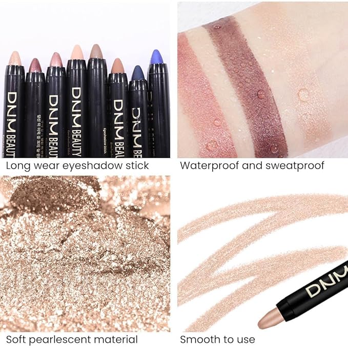 evpct 2Pcs Cream Eyeshadow Sticks Set for Eyes Waterproof, Sand Shimmer Matte Eye shadow Stick Pencil Pen Bulk sombras en crema para ojos 25+25