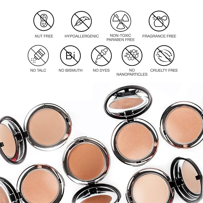 bellapierre Compact Mineral Foundation SPF 15 | Vegan & Cruelty Free Natural Makeup | Full Coverage Matte Foundation | Hypoallergenic | Oil & Talc Free - 0.35 Oz - Cinnamon-BrightBean Baby
