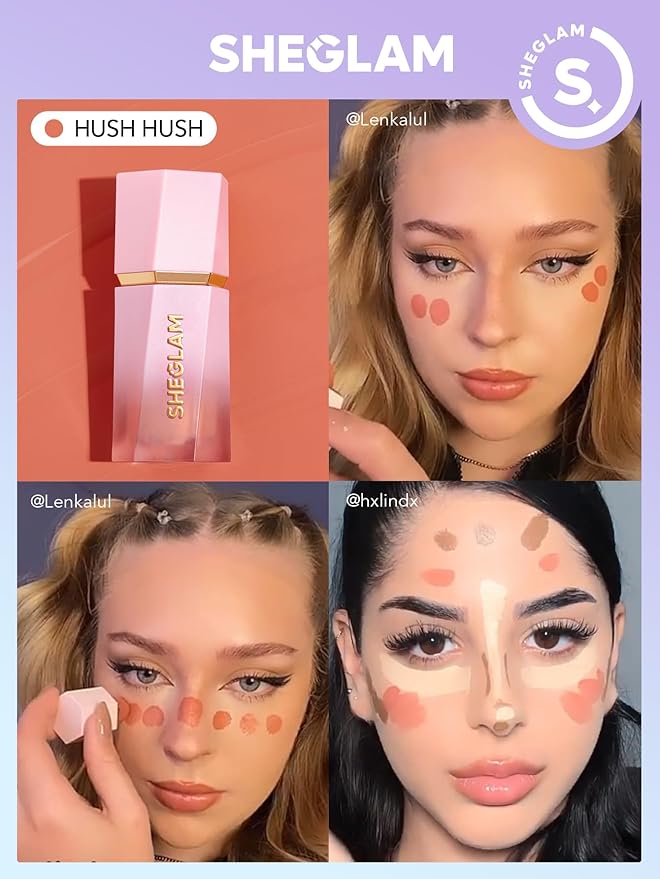 SHEGLAM Liquid Blush Makeup for Cheeks Matte Finish - Hush Hush-BrightBean Baby