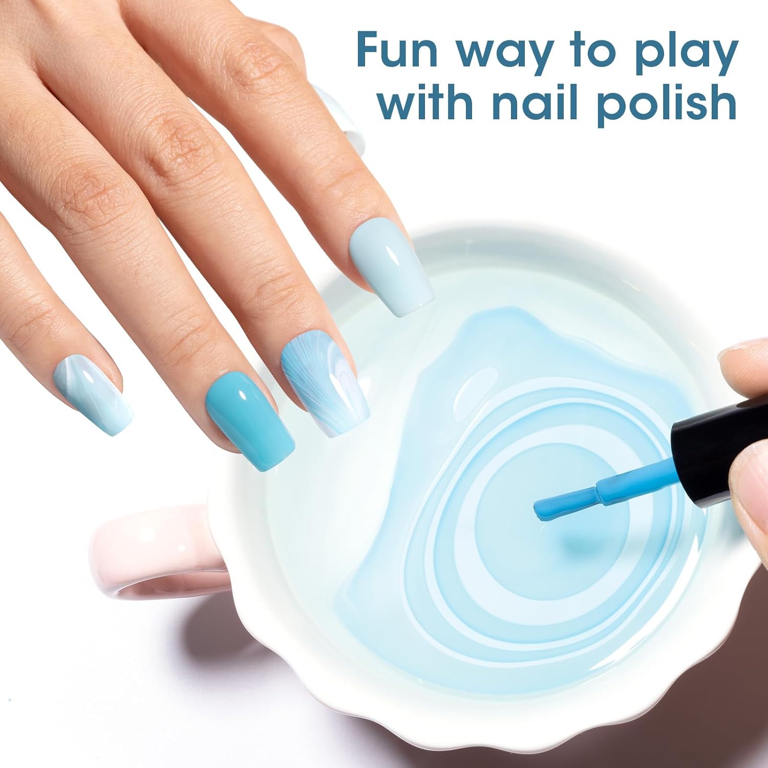 GELLEN Teal Regular Nail Polish Non Gel, Fast Air Drying Mint Turquoise Nail Polish No UV Light Needed Spring Summer 6 Colors Blue Green Set for Women Girls Manicure Home Salon, Hema Free, 0.33 Fl.Oz-BrightBean Baby