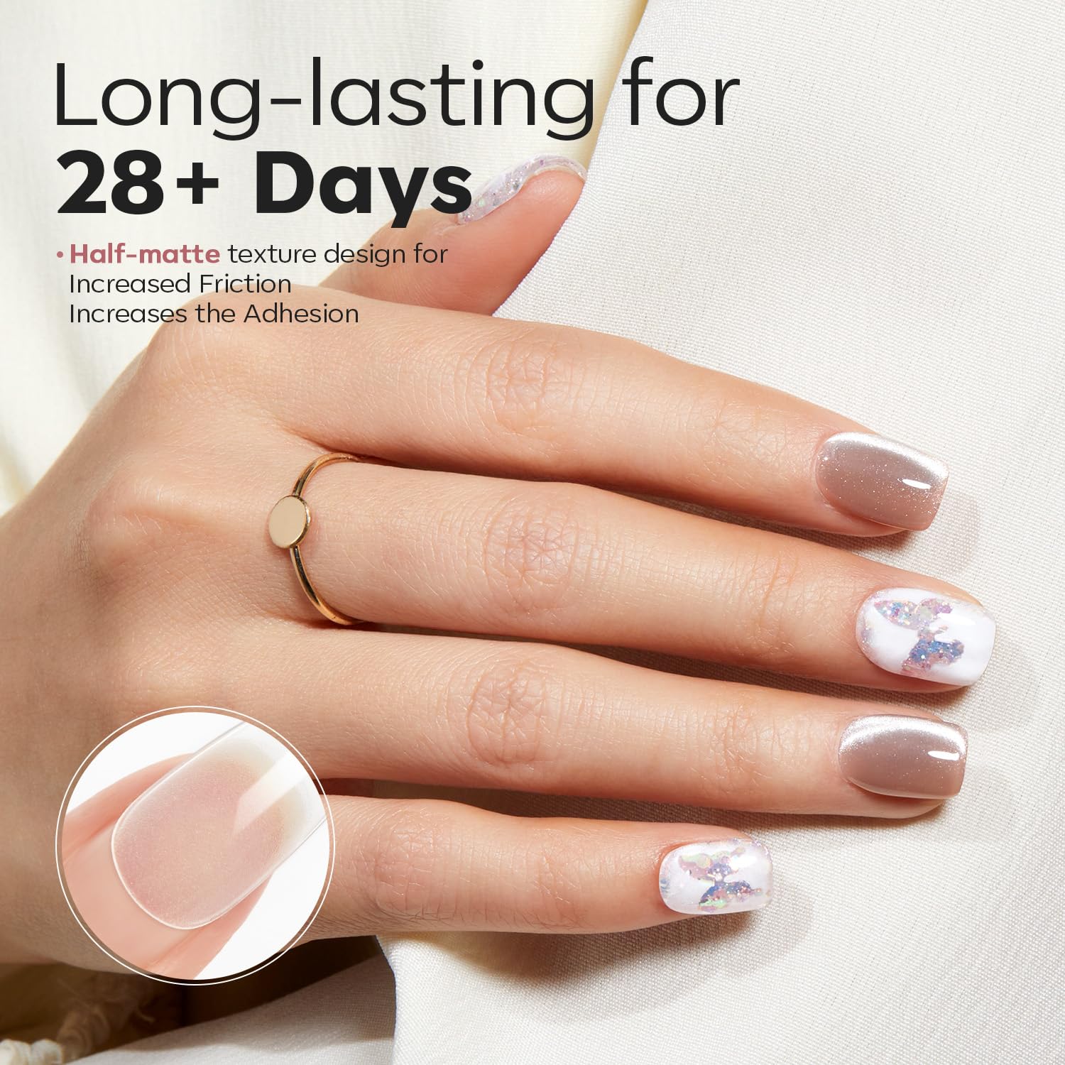 Modelones Extra Short Square Fake Nail Tips - 510Pcs Gel Tips Pre-shaped Half Matte Full Cover Clear Acrylic Gel Kit False Press on Nails for Extension DIY Salon 15Sizes-BrightBean Baby