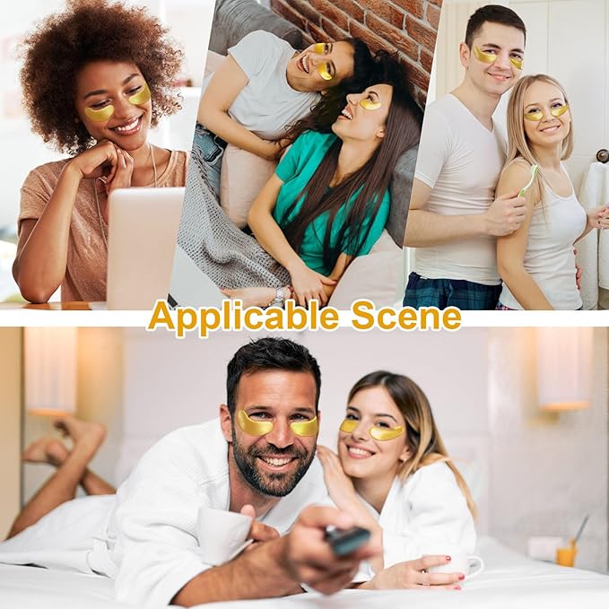 Under Eye Patches, 20pcs Eye Masks for Dark Circles and Puffiness Wrinkles with Collagen Hydrating 24k Gold Eye Patches for Eye Bags Around The Eyes Skincare Treatment-BrightBean Baby