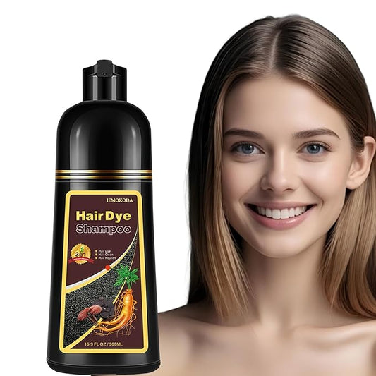 Brown Hair Dye Shampoo, Hair Color Shampoo for Women Men, Colors in Minutes, Champu para Canas, Easy to Use 16.90 Fl Oz-BrightBean Baby