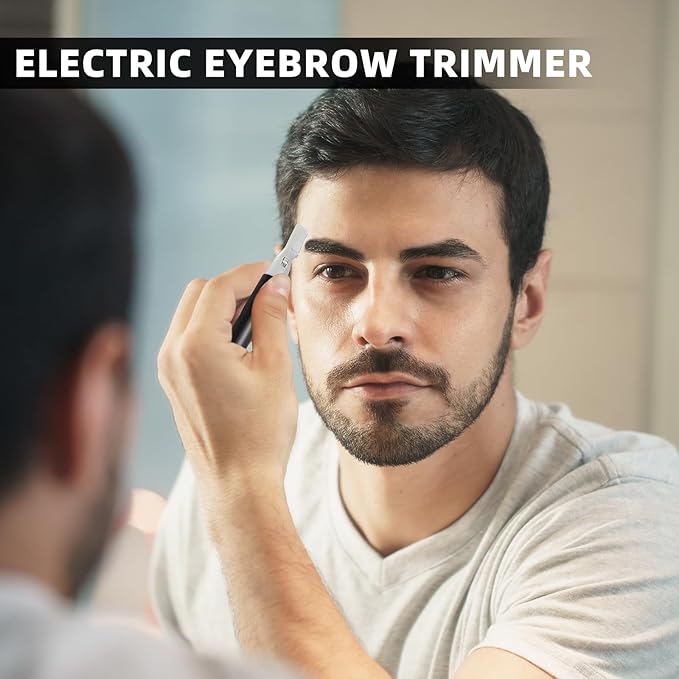 Chumia 2 Pcs Electric Eyebrow Trimmer Women Precision Face Razors Mini Shaver with Comb Christmas Women Gift Battery Operated Personal Epilator for Face Neck Fuzz Lips Leg(Black)-BrightBean Baby