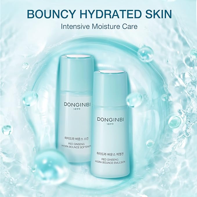 DONGINBI Red Ginseng Hydra Bounce Cream Fresh Travel Kit - Hydrating and Nourishing Skincare Set- Hydra Bounce Softener 15ml, Emulsion 15ml, Cream 7ml-BrightBean Baby