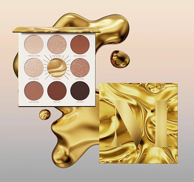 Morphe Rich & Foiled Artistry Palette - Foil-Effect Eyeshadow Palette with Matte, Shimmer & Foil Finishes - Brown & Gold Eyeshadow with Luminous Payoff - Gold Seeker (0.35 oz)-BrightBean Baby