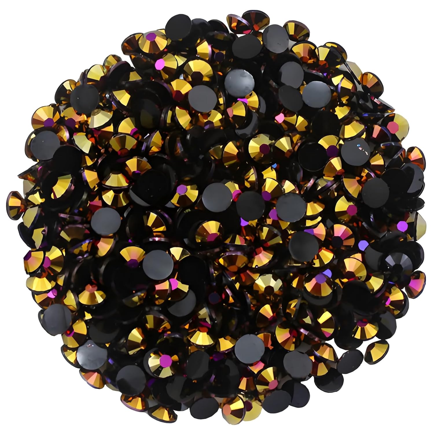 1440 Pcs SS20 5mm Flatback Rhinestones for Nails Art Crafts Glitter Round Shine Gems AB Crystals DIY Clothes Shoes （Black-Bottom RoseRed AB）-BrightBean Baby