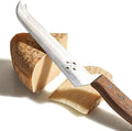 Formaticum - Professional Tasting Cheese Knife - 7" x 1.25" All Types of Cheese Slicer, Stainless Steel Blade, Fork Tip and Walnut Handle, Great Cheese Charcuterie Accessories - Handmade in Italy
