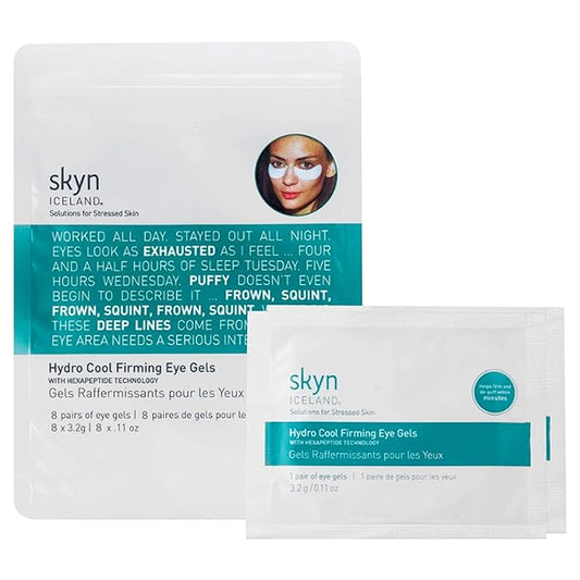 skyn ICELAND Hydro Cool Firming Under Eye Patches, Instant Cooling for Puffy, Tired Eyes with Peptides and Coenzyme Q10, 10 Minute Treatment, Vegan, All Skin Types, 8 Pairs-BrightBean Baby