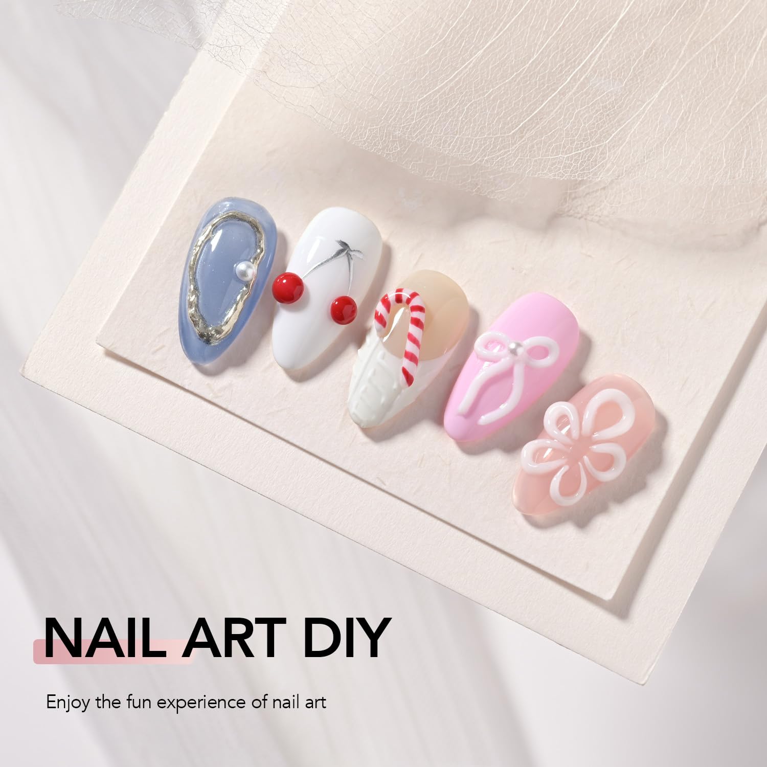 GAOY White 3D Nail Gel, 15g Sculpting Gel for 3D Nail Art Designs Carving, Molding, Painting, No Wipe Gel for Gems & Charms Decoration, Salon DIY Use-BrightBean Baby