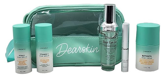 Eyelashes, Eyes & Face Skincare Gift Set: Gift her Glow with Hyaluronic Facial Serum Vitamin C Eye Gel Eyelashes Serum and Water Gel Cream-BrightBean Baby