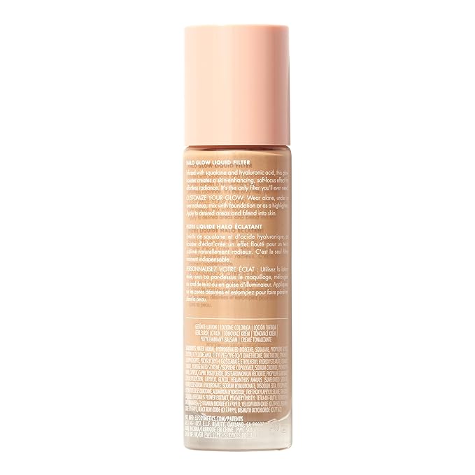 e.l.f. Halo Glow Liquid Filter, Complexion Booster For A Glowing, Soft-Focus Look, Infused With Hyaluronic Acid, Vegan & Cruelty-Free, 2 Fair/Light-BrightBean Baby