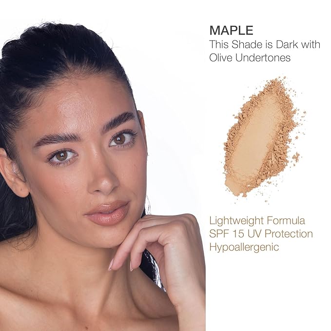 bellapierre Compact Mineral Foundation SPF 15 | Vegan & Cruelty Free | Full Coverage | Hypoallergenic & Safe for All Skin Types | Oil & Talc Free - 0.35 Oz - Maple-BrightBean Baby