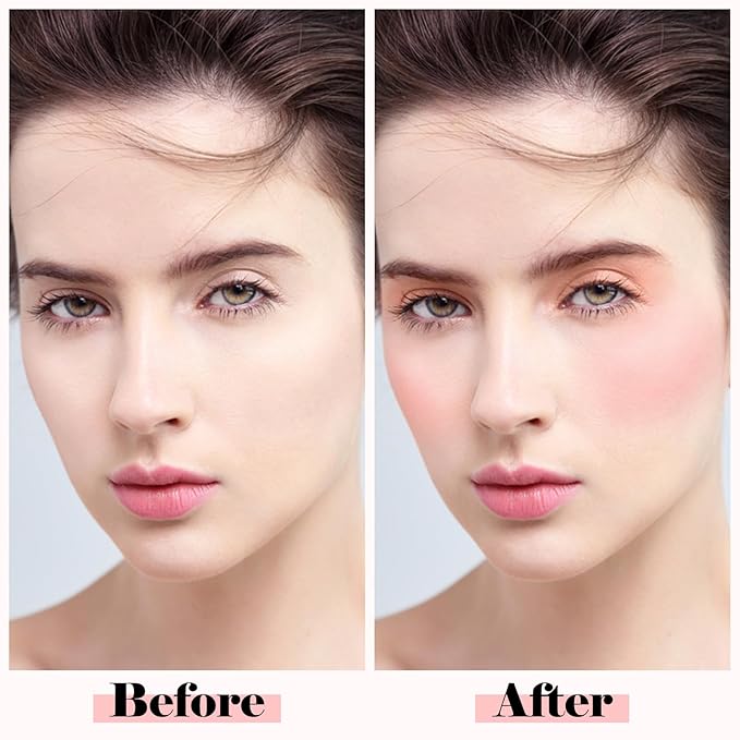 Boobeen Highlighter Contour Makeup Palette Face Matte Bronzer Powder, Compact Contouring Blush for Cheeks, Natural Long Lasting with Brush-BrightBean Baby