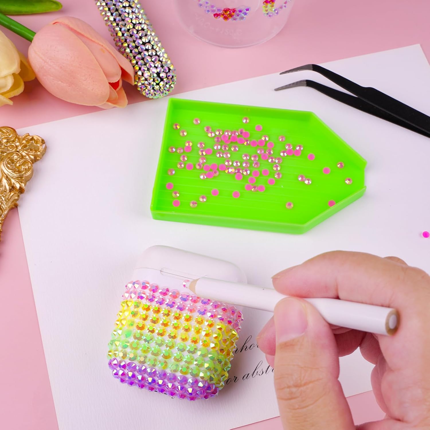 Canvalite 18000PCS Nail Rhinestones for Crafting, Multicolor 3mm Flatback Rainbow Gems, Bedazzling Crystal with 4Pcs 2.5g Jewelry Glue for DIY Crafts Clothing Shoes Nail Art,Stocking Stuffers Gifts-BrightBean Baby