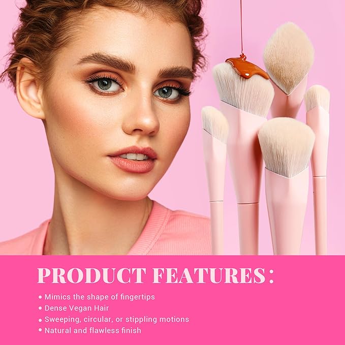 Jessup Pink Makeup Brushes Set 14Pcs Make up Brushes Premium Vegan Foundation Concealer Blush Eyeshadow Eyeliner Powder Highlighter Blending Face Brush Set with Gift Box, T495-G-BrightBean Baby