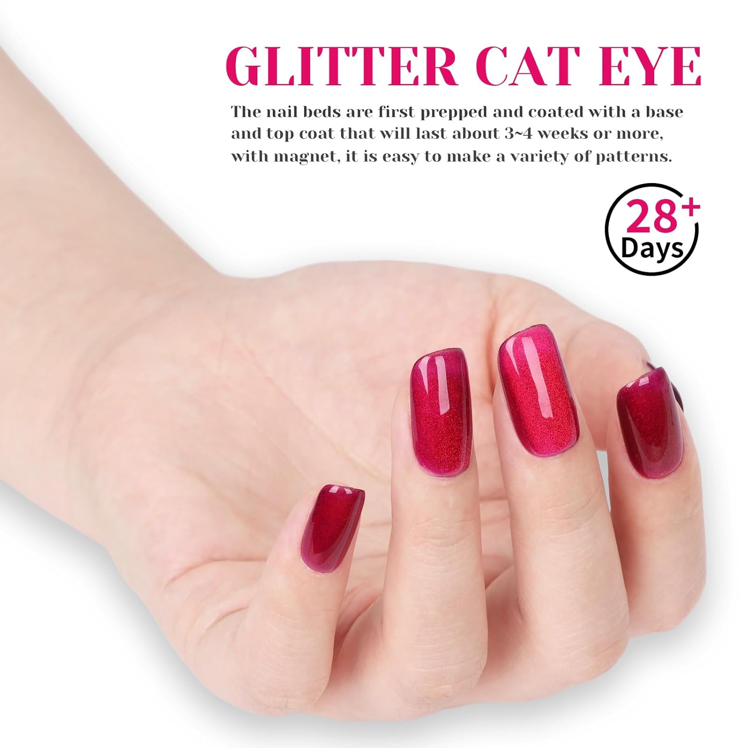 Deep Red Purple Cat Eye Gel Nail Polish - Perfect for DIY at Home & Ideal Gift for Nail Art Lovers!-BrightBean Baby