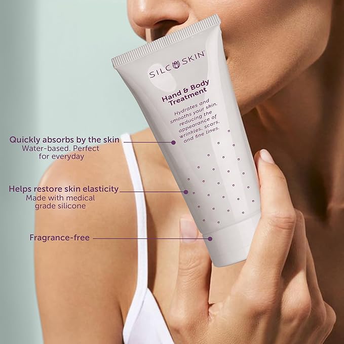 SilcSkin Hand & Body Treatment - Water-Based Hand & Body Lotion for Crepey Skin and Fine Lines - Uses Medical Grade Silicone for Deep Hydration - 4 oz-BrightBean Baby