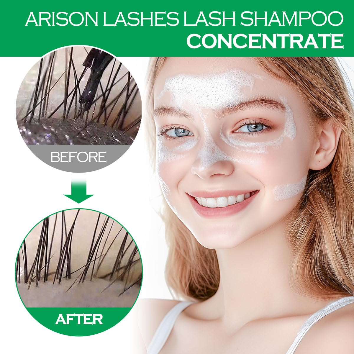 ARISON LASHES Lash Shampoo Concentrate for Lash Extensions 100ML Eyelash Cleanser Concentrate Oil-Free Eyelash Extension Shampoo with Salon Home Care(Aloe Vera)-BrightBean Baby