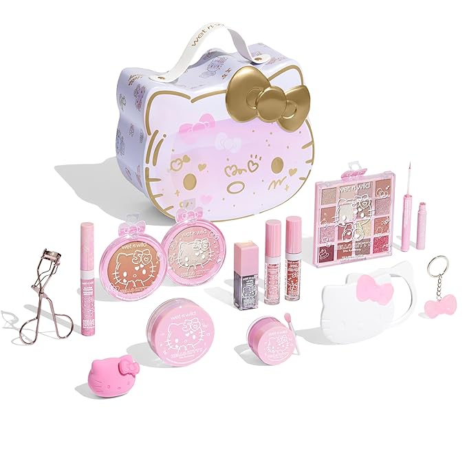 wet n wild Hello Kitty PR Box, Makeup Set with Versatile Unique looks, 2-Layered Keepsake Box, Buildable & Blendable Formulas, Cruelty-Free & Vegan-BrightBean Baby