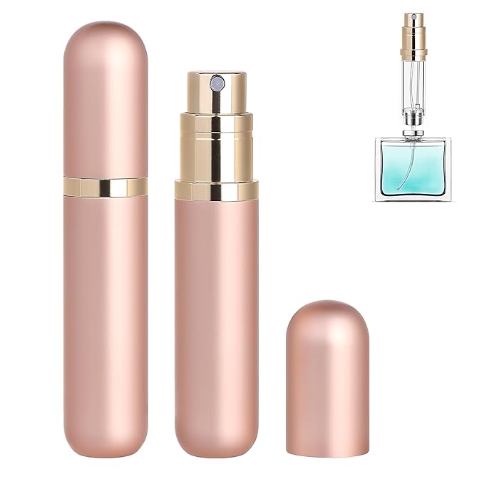 Travel Refillable Perfume Atomizer Bottle 2-Pack 5ml Leakproof Travel Perfume Refillable Bottle (Rose Gold & Rose Gold)-BrightBean Baby