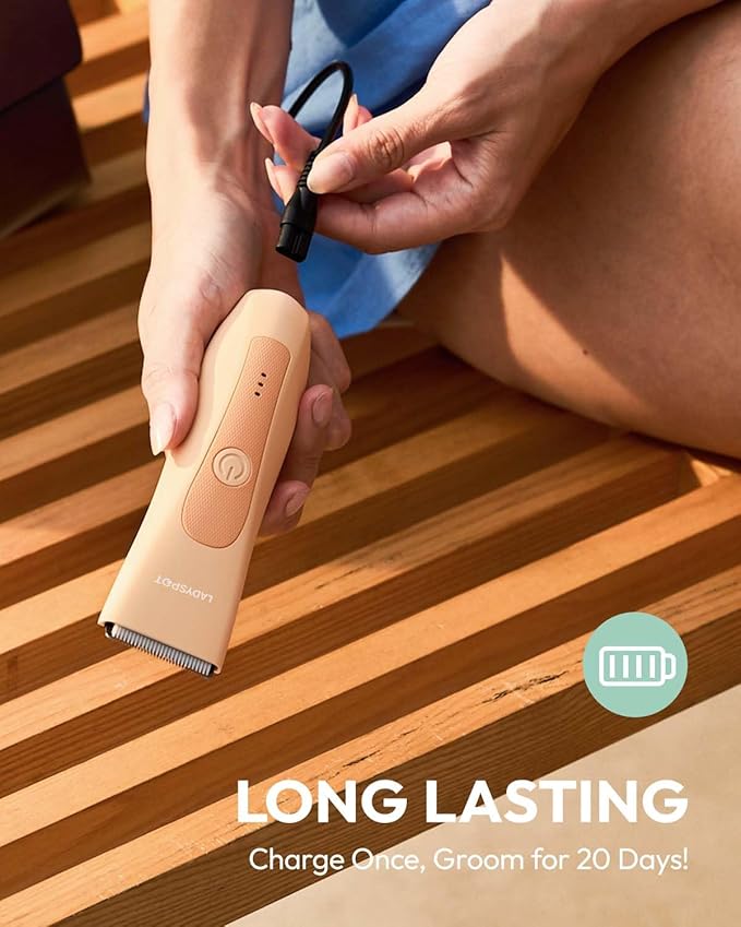 LADYSPOT™ Finishing Trimmers, Electric Shaver for Women, Hair Trimmer for Womens, Shaving & Grooming Sets Kit with 3 Guard and Replaceable Ceramic Blade Heads, Waterproof Wet/Dry(Orange)-BrightBean Baby