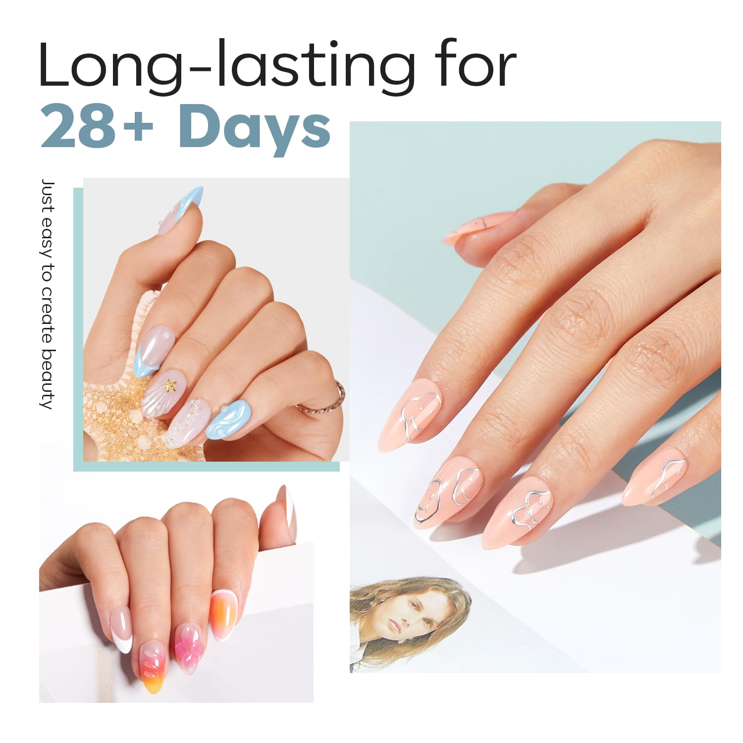 modelones Short Almond Fake Nail Tips - 510Pcs Full Matte Gel Tips Pre-shaped Full Cover Clear Acrylic Gel Kit False Press on Nails for Extension DIY Salon 15Sizes-BrightBean Baby