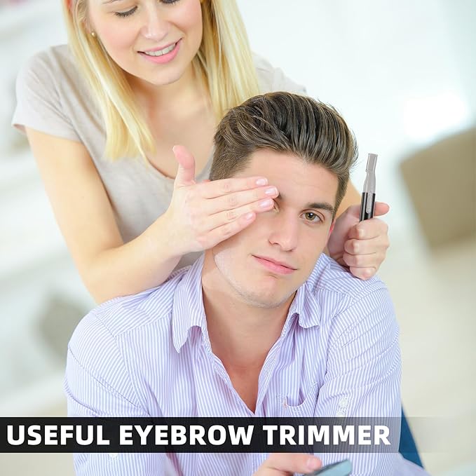 Chumia 2 Pcs Electric Eyebrow Trimmer Women Precision Face Razors Mini Shaver with Comb Christmas Women Gift Battery Operated Personal Epilator for Face Neck Fuzz Lips Leg(Black)-BrightBean Baby