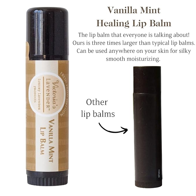 Victoria's Lavender Natural Body Products Gift Set - Handmade Soap, Hand & Body Lotion, Lip Balm, Body Candle Skin Care Sets & Kits, Lavender Bath and Body Products for Women, Vanilla Lavender-BrightBean Baby