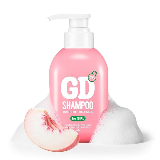 TS GD Shampoo for Girls | Korean Teen Shampoo with Upgraded Probiotics | Anti-Dandruff & Itchy Scalp Relief | Pink Peach Allergy-Free Fragrance | Sulfate-Free (13.53 fl oz, 400ml)-BrightBean Baby